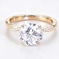 Offre Spéciale – Bague Classique en Argent Sterling 925 de Luxe avec Moissanite et Or, à 4 Griffes Torsadées