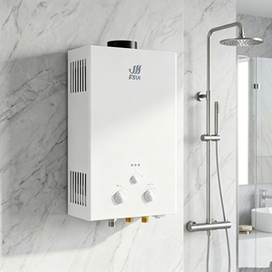Calentador de Agua de 14L con Tubo de Escape, Calentador de Agua Doméstico de Gas Natural con Intercambiador de Calor de Cobre - Product Image 1