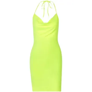 Slit Side Backless Solid Drawstring Sleeveless Ruched Bodycon Pleated 2024 Summer Fashion Trendy High Street Mini Dress