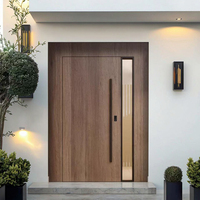 Porte pivotante personnalisée Ace de grande taille Porte d'entrée moderne à lattes en bois massif pour les maisons