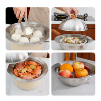 Plateau de cuisson vapeur en acier inoxydable 304 épaissi personnalisé avec couvercle - Panier profond pour fruits de mer, légumes et boulettes