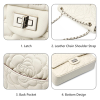 Sac Broderie Florale Cuir d'Agneau Femme Luxe Rose Sac Bandoulière Sac à Main Pour Femme Tendance 2026
