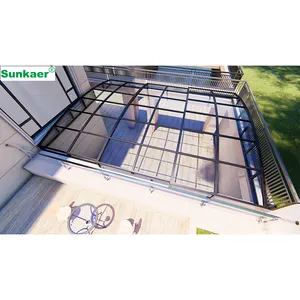 빠른 배송 저렴한 개폐식 클리어 인클로저 알루미늄 테라스 안뜰 커버 지붕 알루미늄 캐노피 지붕 맞춤형 캐노피