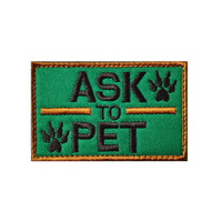 Écusson brodé personnalisé K9 pour chien de sauvetage, à fixation Velcro, pour gilet tactique, étiquette de service, entraînement moral, avec message 'Ne pas caresser' et empreinte de patte