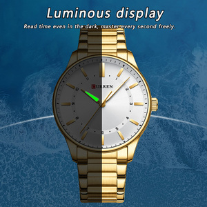 Montre sport analogique pour homme 8430, bracelet en acier inoxydable, boîtier en alliage, style business, résistance à l'eau 3BAR, mouvement à quartz - Product Image 4