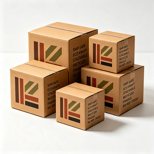 Boîte en carton ondulé kraft écologique recyclé à paroi simple, personnalisable avec logo, pour envoi postal, avec sangle et gaufrage, pour produits pharmaceutiques, conception gratuite, commande en gros - Product Image 2