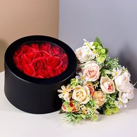 Caja de Regalo Redonda Negra de 35 cm de Diámetro con Tapa Transparente, Cartón Premium para Proyectos de Manualidades y Soporte para Logotipo Personalizado