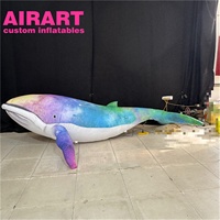 Baleine gonflable de décoration intérieure LED, baleine gonflable de thème d'océan d'accessoires d'activité pour l'affichage