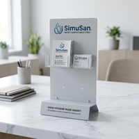 Support de bureau portable pour cartes de visite et brochures avec porte-désinfectant pour les mains, idéal pour la publicité