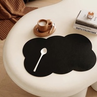 Nouveau Set de Table Tendance en Cuir PU, Style Minimaliste Moderne, Couleur Unie, Résistant à la Chaleur et Anti-Brûlure, pour la Maison et les Restaurants