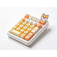 Numpad Mekanik Mini Warna Hangat, Keycaps Custom Soft Matte, Nirkabel BT USB Type C, Keypad Angka Digital Portabel untuk Penggunaan Desktop
