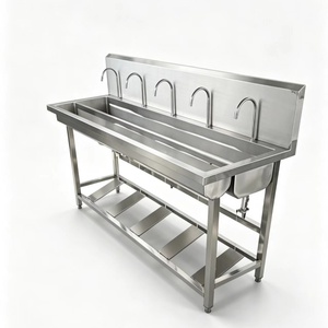 New Commercial Stainless Steel Multi-Basin Foot Pedal Sink with Clean-In-Place (CIP) Disinfection for Food Processing Line