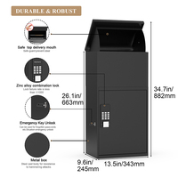 Smartstone Outdoor Metall-Paketbox Groß mit Elektronischem Codeschloss Wasserdichter Sicherer Stahl-Paketkasten zur Wandmontage