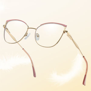耐久性のある女性用ブルーライトカットキャットアイブルーアイブロウステンレスゴールドアセテートフレーム2026処方箋対応メガネ光学フレーム - Product Image 1