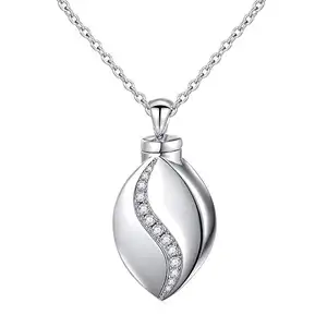 925 Sterling Silber Feuer bestattung Schmuck für immer in meinem Herzen Asche Andenken Urnen Anhänger Halskette für Frauen