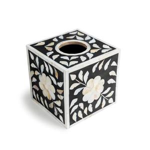 SON TRA CRAFT Mother of Pearl Inlay <b>Tissue</b> Box Cover & <b>Paper</b> Holder Modern Design Handmade Waterproof 15x15x15cm for Living Room - Product Image 1