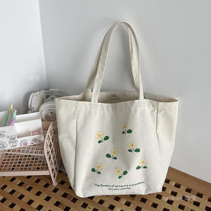 定制标志超大女式圆底帆布手提包购物瑜伽包女士双肩包带拉链和口袋 - Product Image 2