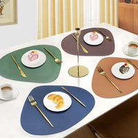 Napperon goutte d'eau individuel pour dîner Tapis de table de bureau en similicuir Ensemble personnalisé