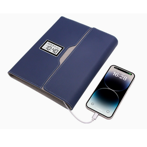Bloc-notes intelligent pliable avec <span class=keywords><strong>batterie</strong></span> externe 8000 mAh et chargeur sans fil, organiseur de câbles 3-en-1 avec intégration horloge, température et calendrier - Product Image 5