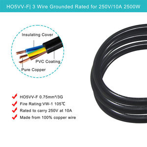 10A ออสเตรเลีย220V 6FT สายไฟ AC ต่อปลั๊ก US กับสายไฟ IEC IEC - Product Image 3