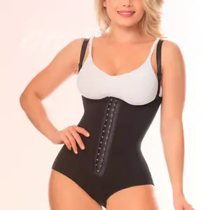 Wholesale Front Zipper Girdle With 2 Line Hooks Free Chest Opening Crotch One Piece Off Shoulder Tights Body Shapewear