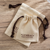 Sac d'emballage en coton biologique 100% personnalisé avec logo imprimé, sac à bijoux en toile, sac cadeau en lin, sac anti-poussière, petit format