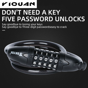 Candado de <span class=keywords><strong>cable</strong></span> con contraseña, candado de combinación de 5 dígitos para bicicleta de montaña, seguridad de acero, antirrobo, plegable, ciclismo de gran calidad - Product Image 3