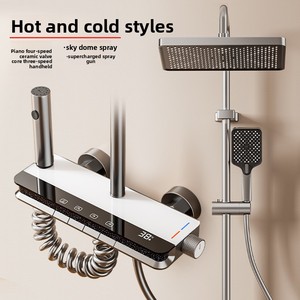 Thông minh hiển thị kỹ thuật số Bốn chức năng Vòi Hoa Sen nhiệt độ không đổi phù hợp với phòng tắm Booster vòi hoa sen đặt - Product Image 2