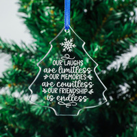 Honor of Crystal Großhandel Blanko Weihnachtsanhänger Glas-Hängeornamente Weihnachtsbaumförmige Kristalldekorationen