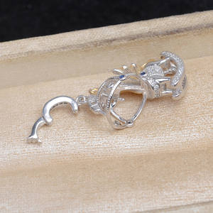 Accessoires de bricolage, pendentif en argent S925 en forme de cheval en bois avec fermoir de 10-11 mm, base creuse 6057 pour bijoux en perles - Product Image 3