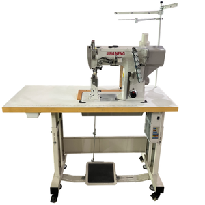 Machine à coudre industrielle post-lit à quatre aiguilles et six fils, point noué simple, pour chaussures en cuir, moteur 220V, garantie 1 an - Product Image 1