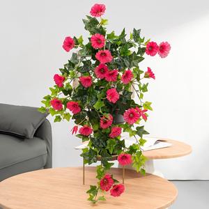 Guirlandes de fleurs artificielles réalistes, fausses fleurs de <span class=keywords><strong>trompette</strong></span> rouges suspendues, <span class=keywords><strong>fausse</strong></span> lierre pour la décoration murale de la maison et des mariages - Product Image 5