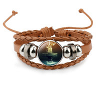 Bracelets en cuir avec croix religieuse, Vierge Marie, Jésus, Saint, bijoux catholiques chrétiens pour femmes et hommes