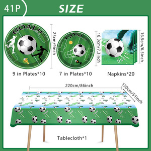 Décorations de table en papier brodé et gaufré à motif de ballon de football pour fête d'<span class=keywords><strong>anniversaire</strong></span> d'enfants sur le thème du football PAISTAR - Product Image 5