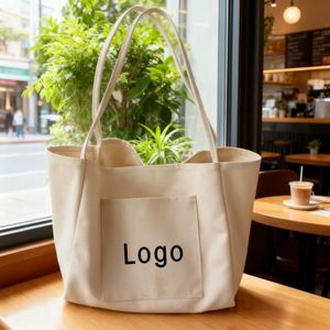 Morden Style Ladies Long Shoulder Canvas <b>Fabric</b> <b>Tote</b> <b>Bags</b> with Custom Printed Logo Fashional Canvas Shopping <b>Bag</b> - Product Image 2