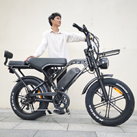 Vélo électrique VOMO X80PRO avec batterie au lithium 48V, cadre en acier de 20 pouces, 7 vitesses, pneus larges, freins à disque hydrauliques