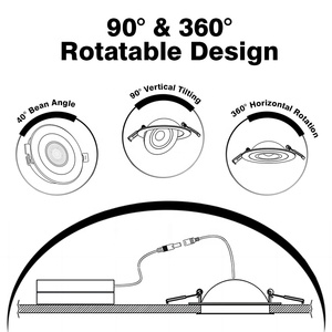 <span class=keywords><strong>Intertek</strong></span>-luces LED empotradas regulables, sin parpadeo, cardán de techo, delgadas - Product Image 2