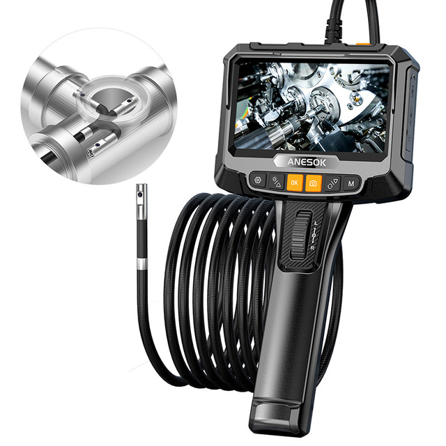 S10 3.9mm Lens Endoscope Inspection Camera 1080p HD Two-Way Articulation Head 360 Degree Automotive Mechanic IP67 Waterproof