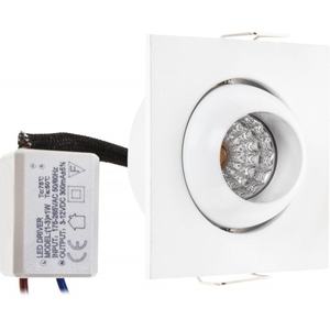 Luz empotrada cuadrada ajustable, 1W, 4000K blanco, 65 lúmenes, corte 4D, IP65, 2.5x5x5 cm; ideal para iluminar espacios - Product Image 1