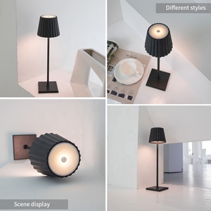 USB Rechargeable Wireless Table Lamp Multiple Shade Styles Ambient <b>Night</b> <b>Light</b> For Cafe Dining Room Hotel Desktop Decoration - Product Image 4