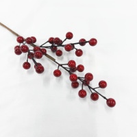 Künstliche Weihnachtsbeeren-Zweige und -Sprays, Künstliche Rote Beerenstiele, Frucht-Pflanzenornamente, Weihnachtskranz-Girlanden-Dekoration
