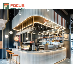 Vitrina Moderna para Café con Frente de Vidrio Templado, Área de Exhibición de Granos de Café, Mueble para Mercancía de Cafetería - Product Image 1