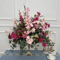 DKB Großhandel Rosa Rote Blumenkugeln Künstliche Seidenrosen Tischdekoration für Hochzeiten Party Heim Hochzeitsblumen