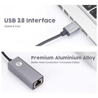 Tarjeta de Red USB Tipo-A de Aluminio VCOM, 1000 Mbps Gigabit USB 3.0 a Ethernet, Cable Adaptador RJ45