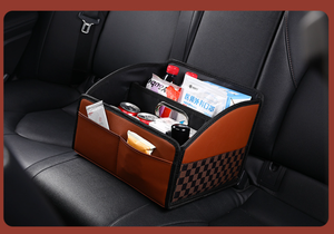 Sacs de rangement pliables en cuir pour voiture Sac de siège avant Boîtes de rangement de grande capacité pour automobile Organisateur d'accessoires de voiture - Product Image 5