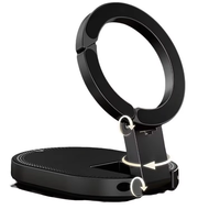 Support de téléphone magnétique à ventouse avec mousqueton, support de téléphone portable pliable et rotatif, support multifonction trois-en-un