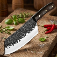 Couteaux de chef de 7 pouces, fabriqués à la main, en acier à haute teneur en carbone, couteau à découper professionnel pour boucher, couteau à hacher en acier inoxydable