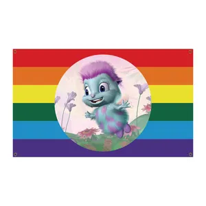 Desain Baru 2023 Bendera Pelangi LGBT Lucu 3X5 dengan Grommet
