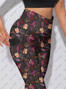 Nuovi Stili di <span class=keywords><strong>Leggings</strong></span> a Vita Alta con Controllo Pancia, Pantaloni da Yoga Senza Cuciture con Tasche, Abbigliamento Femminile Plus Size Personalizzato - Product Image 3