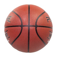 Ballon de basket en cuir PU orange avec logo personnalisé Psyche, taille 7, pour entraînement et pratique